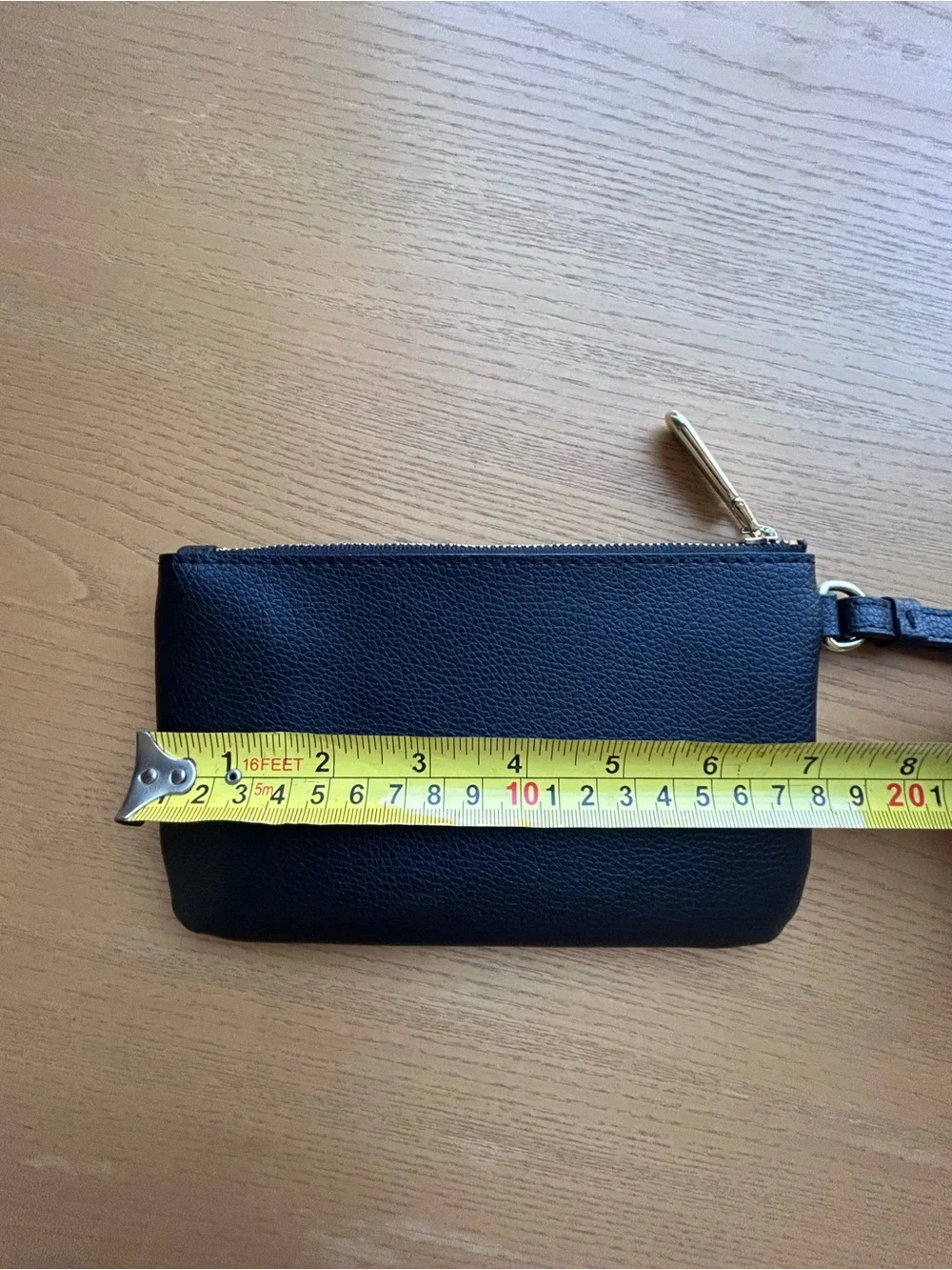 Karl Lagerfeld Black Wristlet Coin Purse with Gold Zip Pull